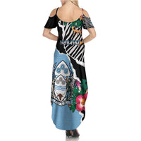 Personalized Botswana Independence Day Summer Maxi Dress Coat Of Arms Devils Claw - Wonder Print Shop