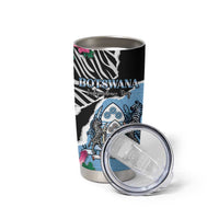 Personalized Botswana Independence Day Tumbler Cup Coat Of Arms Devils Claw - Wonder Print Shop