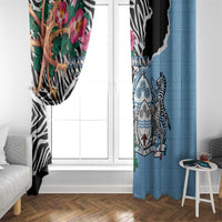 Botswana Independence Day Window Curtain Coat Of Arms Devils Claw - Wonder Print Shop