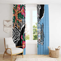 Botswana Independence Day Window Curtain Coat Of Arms Devils Claw - Wonder Print Shop