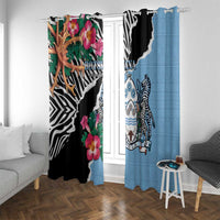 Botswana Independence Day Window Curtain Coat Of Arms Devils Claw - Wonder Print Shop