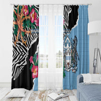 Botswana Independence Day Window Curtain Coat Of Arms Devils Claw - Wonder Print Shop