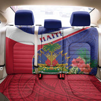 Haiti Back Car Seat Cover Neg Marron Ayiti Map - Hibiscus Polynesian - Wonder Print Shop
