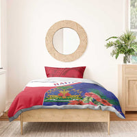 Haiti Bedding Set Neg Marron Ayiti Map - Hibiscus Polynesian - Wonder Print Shop