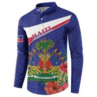 Haiti Button Sweatshirt Neg Marron Ayiti Map - Hibiscus Polynesian - Wonder Print Shop