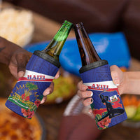 Haiti 4 in 1 Can Cooler Tumbler Neg Marron Ayiti Map - Hibiscus Polynesian - Wonder Print Shop