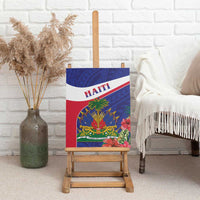 Haiti Canvas Wall Art Neg Marron Ayiti Map - Hibiscus Polynesian - Wonder Print Shop