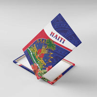 Haiti Canvas Wall Art Neg Marron Ayiti Map - Hibiscus Polynesian - Wonder Print Shop