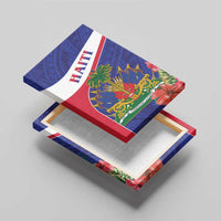 Haiti Canvas Wall Art Neg Marron Ayiti Map - Hibiscus Polynesian - Wonder Print Shop