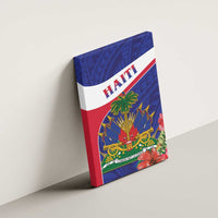 Haiti Canvas Wall Art Neg Marron Ayiti Map - Hibiscus Polynesian - Wonder Print Shop