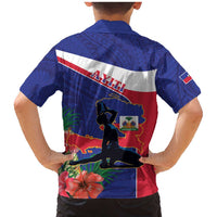 Haiti Family Matching Mermaid Dress and Hawaiian Shirt Neg Marron Ayiti Map - Hibiscus Polynesian - Wonder Print Shop