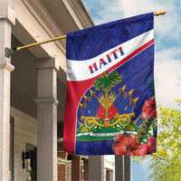Haiti Garden Flag Neg Marron Ayiti Map - Hibiscus Polynesian - Wonder Print Shop