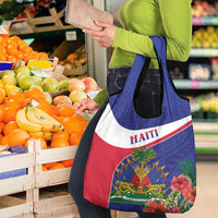 Haiti Grocery Bag Neg Marron Ayiti Map - Hibiscus Polynesian