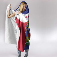 Haiti Hooded Blanket Neg Marron Ayiti Map - Hibiscus Polynesian