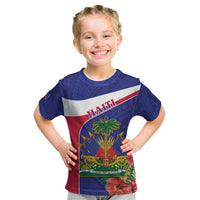 Haiti Kid T Shirt Neg Marron Ayiti Map - Hibiscus Polynesian - Wonder Print Shop