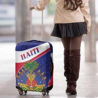 Haiti Luggage Cover Neg Marron Ayiti Map - Hibiscus Polynesian - Wonder Print Shop