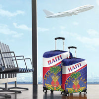 Haiti Luggage Cover Neg Marron Ayiti Map - Hibiscus Polynesian - Wonder Print Shop