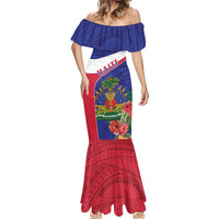 Haiti Mermaid Dress Neg Marron Ayiti Map - Hibiscus Polynesian - Wonder Print Shop