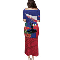 Haiti Puletasi Neg Marron Ayiti Map - Hibiscus Polynesian - Wonder Print Shop