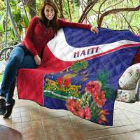 Haiti Quilt Neg Marron Ayiti Map - Hibiscus Polynesian - Wonder Print Shop