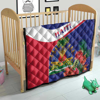 Haiti Quilt Neg Marron Ayiti Map - Hibiscus Polynesian - Wonder Print Shop