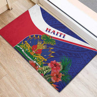 Haiti Rubber Doormat Neg Marron Ayiti Map - Hibiscus Polynesian - Wonder Print Shop