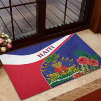 Haiti Rubber Doormat Neg Marron Ayiti Map - Hibiscus Polynesian - Wonder Print Shop