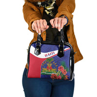 Haiti Shoulder Handbag Neg Marron Ayiti Map - Hibiscus Polynesian