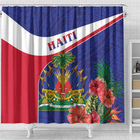 Haiti Shower Curtain Neg Marron Ayiti Map - Hibiscus Polynesian