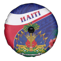 Haiti Spare Tire Cover Neg Marron Ayiti Map - Hibiscus Polynesian - Wonder Print Shop