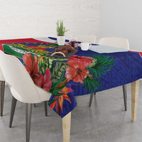 Haiti Tablecloth Neg Marron Ayiti Map - Hibiscus Polynesian - Wonder Print Shop