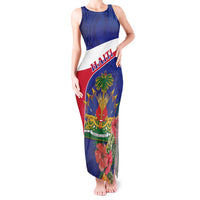 Haiti Tank Maxi Dress Neg Marron Ayiti Map - Hibiscus Polynesian - Wonder Print Shop