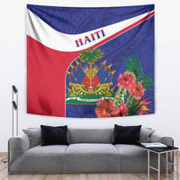Haiti Tapestry Neg Marron Ayiti Map - Hibiscus Polynesian - Wonder Print Shop