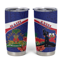 Haiti Tumbler Cup Neg Marron Ayiti Map - Hibiscus Polynesian - Wonder Print Shop