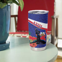 Haiti Tumbler Cup Neg Marron Ayiti Map - Hibiscus Polynesian - Wonder Print Shop