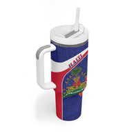 Haiti Tumbler With Handle Neg Marron Ayiti Map - Hibiscus Polynesian - Wonder Print Shop