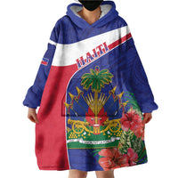 Haiti Wearable Blanket Hoodie Neg Marron Ayiti Map - Hibiscus Polynesian - Wonder Print Shop