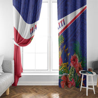 Haiti Window Curtain Neg Marron Ayiti Map - Hibiscus Polynesian - Wonder Print Shop