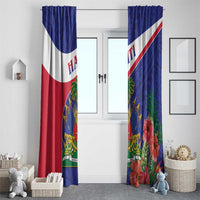 Haiti Window Curtain Neg Marron Ayiti Map - Hibiscus Polynesian - Wonder Print Shop