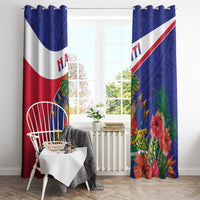 Haiti Window Curtain Neg Marron Ayiti Map - Hibiscus Polynesian - Wonder Print Shop