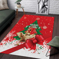 Funny Christmas Chicken Area Rug Merry F Caw F - Wonder Print Shop