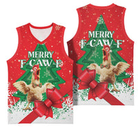 Funny Christmas Chicken Basketball Jersey Merry F Caw F - Wonder Print Shop