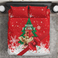 Funny Christmas Chicken Bedding Set Merry F Caw F - Wonder Print Shop