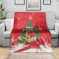 Funny Christmas Chicken Blanket Merry F Caw F - Wonder Print Shop