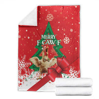 Funny Christmas Chicken Blanket Merry F Caw F - Wonder Print Shop
