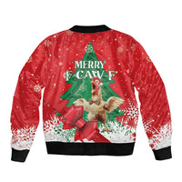 Funny Christmas Chicken Bomber Jacket Merry F Caw F - Wonder Print Shop