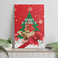Funny Christmas Chicken Canvas Wall Art Merry F Caw F - Wonder Print Shop