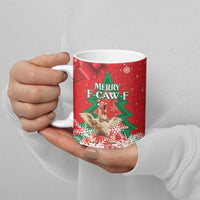 Funny Christmas Chicken Ceramic Mug Merry F Caw F - Wonder Print Shop