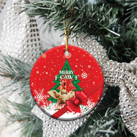 Funny Christmas Chicken Ceramic Ornament Merry F Caw F - Wonder Print Shop