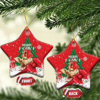 Funny Christmas Chicken Ceramic Ornament Merry F Caw F - Wonder Print Shop